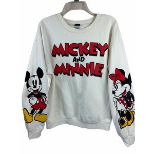 Vintage Disney Mickey Mouse Sweatshirt Mickey and Minnie Crewneck Size Large